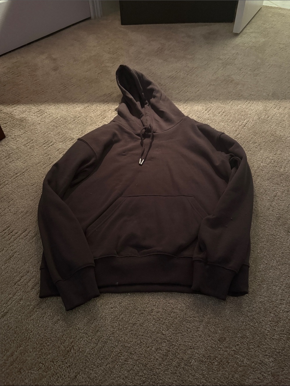 H&M Dark Brown Hooded Pullover Sweatshirt